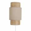 Applique Incurvée Rotin Et Tissu Beige Ostaria -Ledepot Mobilier Magasin applique incurvee rotin et tissu beige ostaria