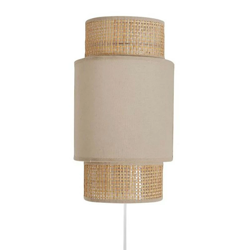 Applique Incurvée Rotin Et Tissu Beige Ostaria 3 Applique Incurvée Rotin Et Tissu Beige Ostaria