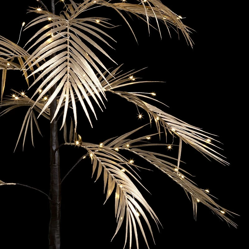 Arbre Palmier 120 Cm Or Lumineux Sur Pied 120 LED 5 Arbre Palmier 120 Cm Or Lumineux Sur Pied 120 LED – Image 3