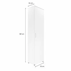 Armoire 1 Porte 6 Niveaux Blanc -Ledepot Mobilier Magasin armoire 1 porte 6 niveaux andy blanc 6