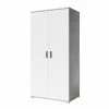 Armoire 2 Portes Blanc Et Gris Soma -Ledepot Mobilier Magasin armoire 2 portes blanc et gris soma