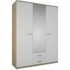 Demeyere Armoire 3 Portes Coloris Blanc Et Naturel Lena -Ledepot Mobilier Magasin armoire 3 portes coloris blanc et naturel lena