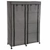 Armoire De Rangement 4 étagères Et 1 Penderie Gris En Tissu