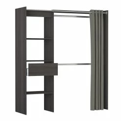 Demeyere Armoire/Placard Extensible SEATTLE Avec Rideau Chêne Vulcano 10 Demeyere Armoire/Placard Extensible SEATTLE Avec Rideau Chêne Vulcano -Ledepot Mobilier Magasin armoire placard extensible seattle avec rideau chene vulcano 1