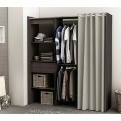 Demeyere Armoire/Placard Extensible SEATTLE Avec Rideau Chêne Vulcano 12 Demeyere Armoire/Placard Extensible SEATTLE Avec Rideau Chêne Vulcano -Ledepot Mobilier Magasin armoire placard extensible seattle avec rideau chene vulcano 3
