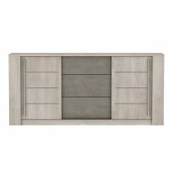 Demeyere Bahut 3 Tiroirs + 2 Portes CANNES Chêne Champagne/béton Clair -Ledepot Mobilier Magasin bahut 3 tiroirs 2 portes cannes chene champagne beton clair 2