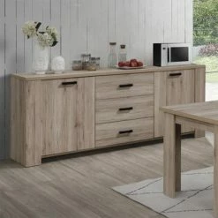 Bahut 3 Tiroirs 2 Portes Olivier -Ledepot Mobilier Magasin bahut 3 tiroirs 2 portes olivier 4