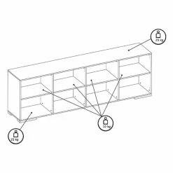 Bahut 4 Portes Chêne Blanchi Elba -Ledepot Mobilier Magasin bahut 4 portes chene blanchi elba 5