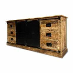 Bahut 6 Tiroirs Manguier Et Métal Barn -Ledepot Mobilier Magasin bahut 6 tiroirs manguier et metal barn 2