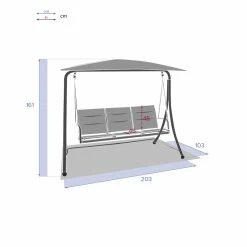 Balancelle 3 Places Ardoise Lako Hespéride 13 Balancelle 3 Places Ardoise Lako Hespéride -Ledepot Mobilier Magasin balancelle 3 places ardoise lako hesperide 5