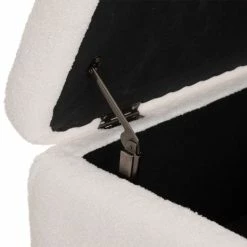 Banc Coffre Bouclette Blanc Aurora Atmosphera -Ledepot Mobilier Magasin banc coffre bouclette blanc aurora atmosphera 1 4