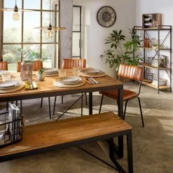 Banc Métal Et Bois Edena Atmosphera -Ledepot Mobilier Magasin banc metal et bois edena atmosphera 4