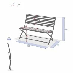 Banc Pliant Olbia Noir Graphite Hespéride -Ledepot Mobilier Magasin banc pliant olbia noir graphite hesperide 4