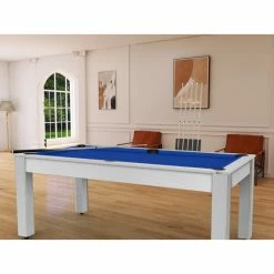 Billard Américain Arizona 7 Pieds Blanc Boisé / Tapis Bleu -Ledepot Mobilier Magasin billard americain arizona 7 pieds blanc tapis bleu 3