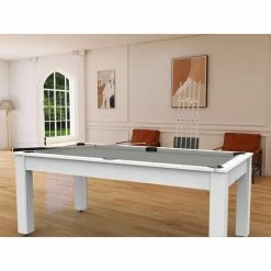 Billard Américain Arizona 7 Pieds Blanc Laqué / Tapis Gris 12 Billard Américain Arizona 7 Pieds Blanc Laqué / Tapis Gris -Ledepot Mobilier Magasin billard americain arizona 7 pieds blanc tapis gris 3