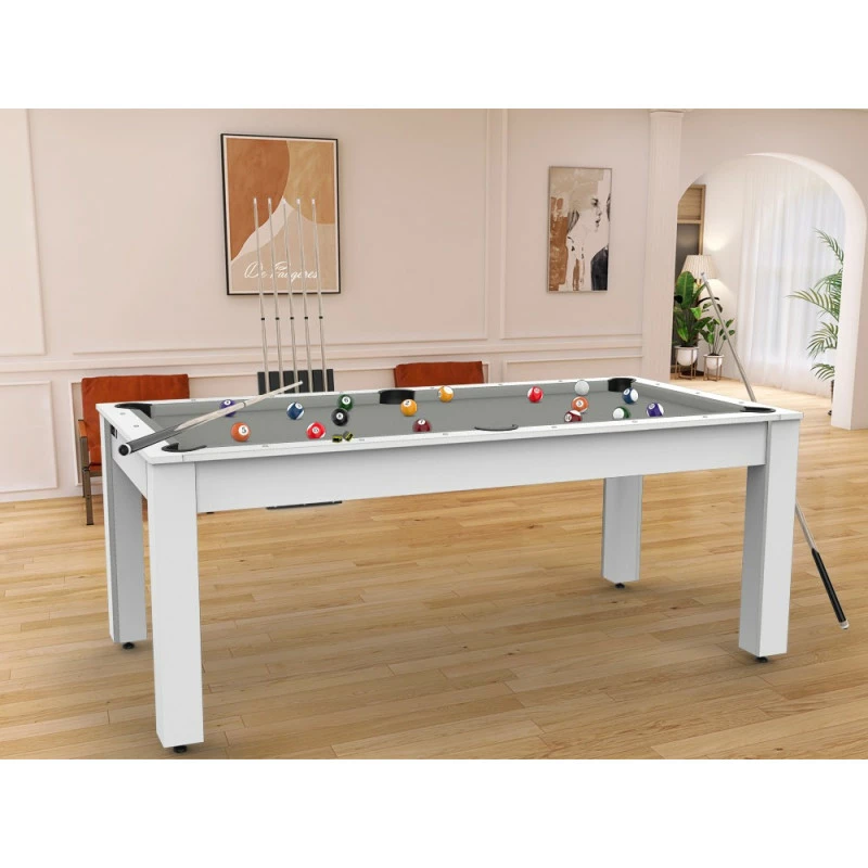 Billard Américain Arizona 7 Pieds Blanc Laqué / Tapis Gris 7 Billard Américain Arizona 7 Pieds Blanc Laqué / Tapis Gris – Image 5