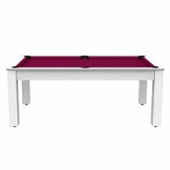 Billard Américain Arizona 7 Pieds Blanc Laqué / Tapis Prune