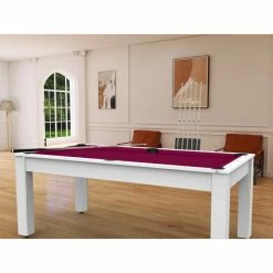 Billard Américain Arizona 7 Pieds Blanc Laqué / Tapis Prune 12 Billard Américain Arizona 7 Pieds Blanc Laqué / Tapis Prune -Ledepot Mobilier Magasin billard americain arizona 7 pieds blanc tapis prune 3
