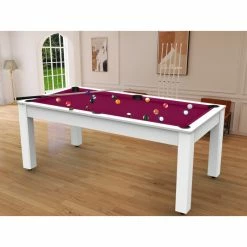 Billard Américain Arizona 7 Pieds Blanc Laqué / Tapis Prune 14 Billard Américain Arizona 7 Pieds Blanc Laqué / Tapis Prune -Ledepot Mobilier Magasin billard americain arizona 7 pieds blanc tapis prune 5
