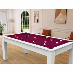 Billard Américain Arizona 7 Pieds Blanc Laqué / Tapis Prune 15 Billard Américain Arizona 7 Pieds Blanc Laqué / Tapis Prune -Ledepot Mobilier Magasin billard americain arizona 7 pieds blanc tapis prune 6