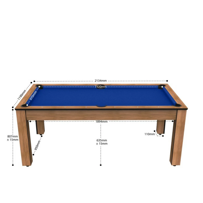 Billard Américain Arizona 7 Pieds Hêtre Boisé / Tapis Bleu 4 Billard Américain Arizona 7 Pieds Hêtre Boisé / Tapis Bleu – Image 2