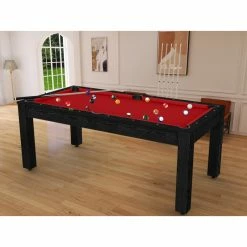 Billard Américain Arizona 7 Pieds Noir Boisé / Tapis Rouge -Ledepot Mobilier Magasin billard americain arizona 7 pieds noir boise tapis rouge 1 5