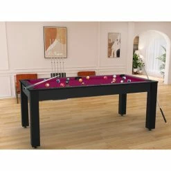 Billard Américain Arizona 7 Pieds Noir Grainé / Tapis Prune -Ledepot Mobilier Magasin billard americain arizona 7 pieds noir graine tapis prune 4