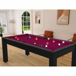 Billard Américain Arizona 7 Pieds Noir Grainé / Tapis Prune -Ledepot Mobilier Magasin billard americain arizona 7 pieds noir graine tapis prune 6