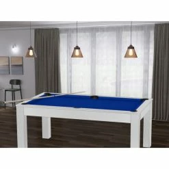 Billard Texas 6 Pieds - Coloris Blanc Boisé Tapis Bleu -Ledepot Mobilier Magasin billard texas 6 pieds coloris blanc boise tapis bleu 5