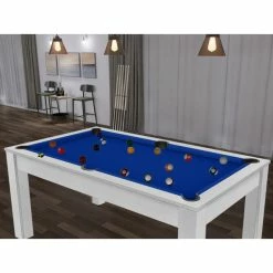 Billard Texas 6 Pieds - Coloris Blanc Boisé Tapis Bleu -Ledepot Mobilier Magasin billard texas 6 pieds coloris blanc boise tapis bleu 6