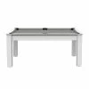 Billard Texas 6 Pieds - Coloris Blanc Laqué / Tapis Gris