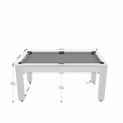 Billard Texas 6 Pieds - Coloris Blanc Laqué / Tapis Gris -Ledepot Mobilier Magasin billard texas 6 pieds coloris blanc laque tapis gris 3