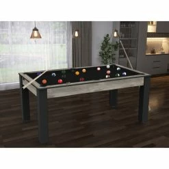 Billard Texas 6 Pieds - Coloris Industriel Tapis Noir -Ledepot Mobilier Magasin billard texas 6 pieds coloris industriel tapis noir 5