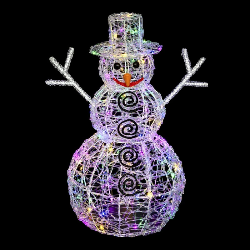 Bonhomme De Neige Lumineux Multicolore 60cm 3 Bonhomme De Neige Lumineux Multicolore 60cm