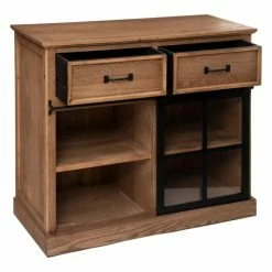 Buffet 1 Porte Vitrée 2 Tiroirs Danik Bois Atmosphera -Ledepot Mobilier Magasin buffet 1 porte vitree 2 tiroirs danik bois atmosphera 2