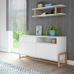 Buffet 1 Tiroir 2 Portes Oslo Blanc -Ledepot Mobilier Magasin buffet 1 tiroir 2 portes oslo blanc 4