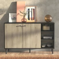 Demeyere Buffet 2 Portes 3 Niches Industriel Arty 9 Demeyere Buffet 2 Portes 3 Niches Industriel Arty -Ledepot Mobilier Magasin buffet 2 portes 3 niches industriel arty 1