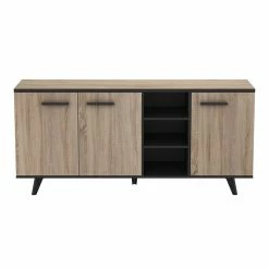 Demeyere Buffet Bas Bruce 3 Portes 3 Niches -Ledepot Mobilier Magasin buffet bas bruce 3 portes 3 niches 2