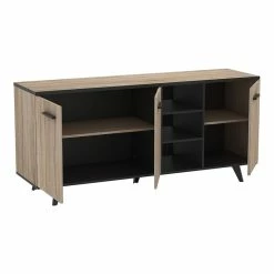 Demeyere Buffet Bas Bruce 3 Portes 3 Niches -Ledepot Mobilier Magasin buffet bas bruce 3 portes 3 niches 3