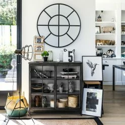 Buffet Broc 2 Portes Métal Noir Atmosphera -Ledepot Mobilier Magasin buffet broc 2 portes metal noir atmosphera 1