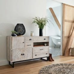 Buffet En Bois De Manguier Ajay Atmosphera -Ledepot Mobilier Magasin buffet en bois de manguier ajay atmosphera 1