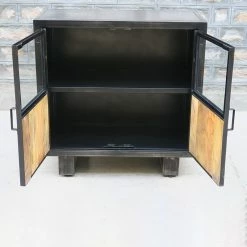 Buffet Métal Et Bois Jodhpur 2 Portes -Ledepot Mobilier Magasin buffet metal et bois jodhpur portes 2