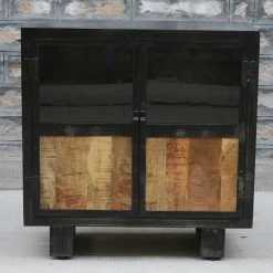 Buffet Métal Et Bois Jodhpur 2 Portes -Ledepot Mobilier Magasin buffet metal et bois jodhpur portes 4