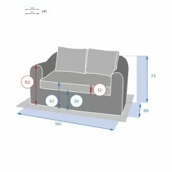 Canapé 2 Places Moorea Hespéride Terre Ombre -Ledepot Mobilier Magasin canape 2 places moorea hesperide terre ombre 2