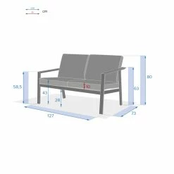 Canapé 2 Places Pavane Graphite Hespéride -Ledepot Mobilier Magasin canape 2 places pavane graphite hesperide 3