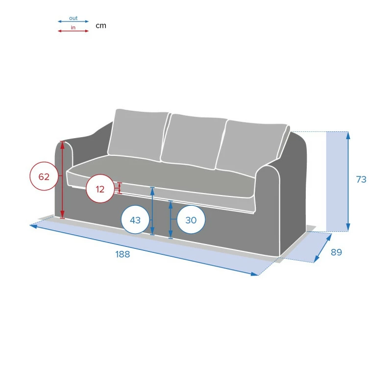 Canapé 3 Places Moorea Hespéride Terre Ombre 5 Canapé 3 Places Moorea Hespéride Terre Ombre – Image 3