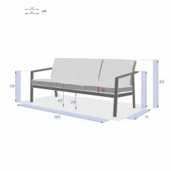 Canapé 3 Places Pavane Graphite Hespéride -Ledepot Mobilier Magasin canape 3 places pavane graphite hesperide 1 5