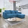 Canapé D'angle Joe Gauche Ou Droite Bleu Convertible Lit -Ledepot Mobilier Magasin canape d angle joe gauche ou droite bleu convertible lit