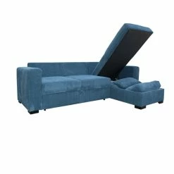 Canapé D'angle Joe Gauche Ou Droite Bleu Convertible Lit -Ledepot Mobilier Magasin canape d angle joe gauche ou droite bleu convertible lit 2