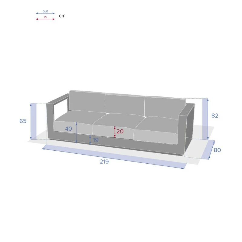 Canapé Extérieur 3 Places Allure Blanc Hespéride 5 Canapé Extérieur 3 Places Allure Blanc Hespéride – Image 3